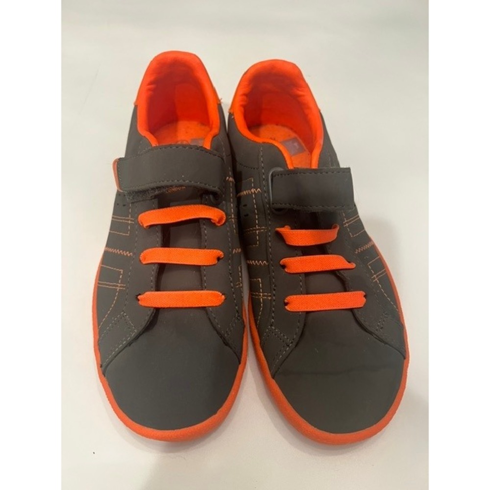 Lonsdale London Sneakers Kids Charcoal Orange Good Hook‎ Loop Strap Athletic